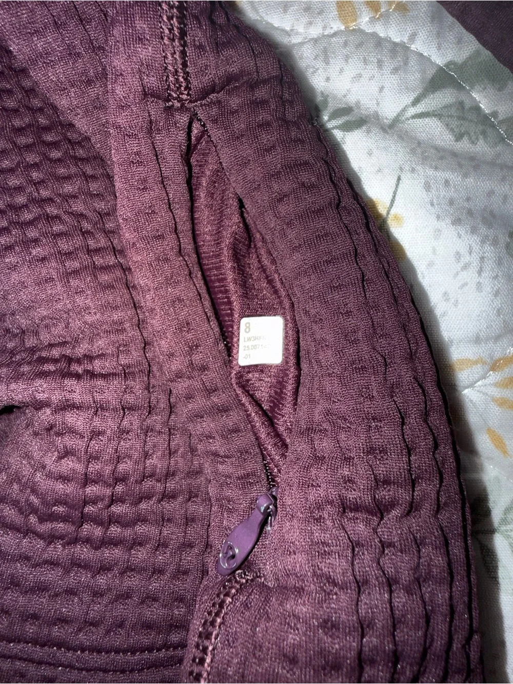 Lululemon Waffle Knit Funnel Neck Long Sleeve Sweatshirt- Deep Burgundy